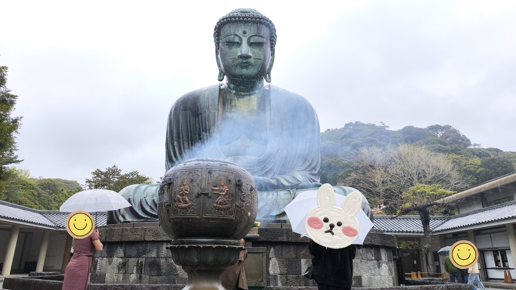 『鎌倉大仏』は雨と桜に映えるフォトスポット♪~三福だんごにも寄り道~